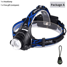 Load image into Gallery viewer, LED headlamp fishing headlight 6000 lumen T6/L2 3 modes Zoomable lamp Waterproof Head Torch flashlight Head lamp use 18650
